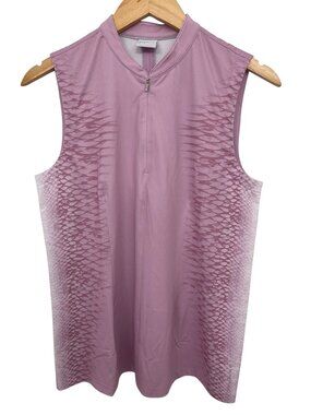 Dunning Golf Women’s Sleeveless Golf Polo Mauve Print Medium NWT